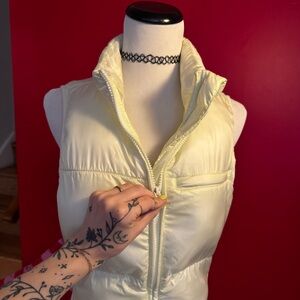 Fabletics Light Yellow Puffer Vest